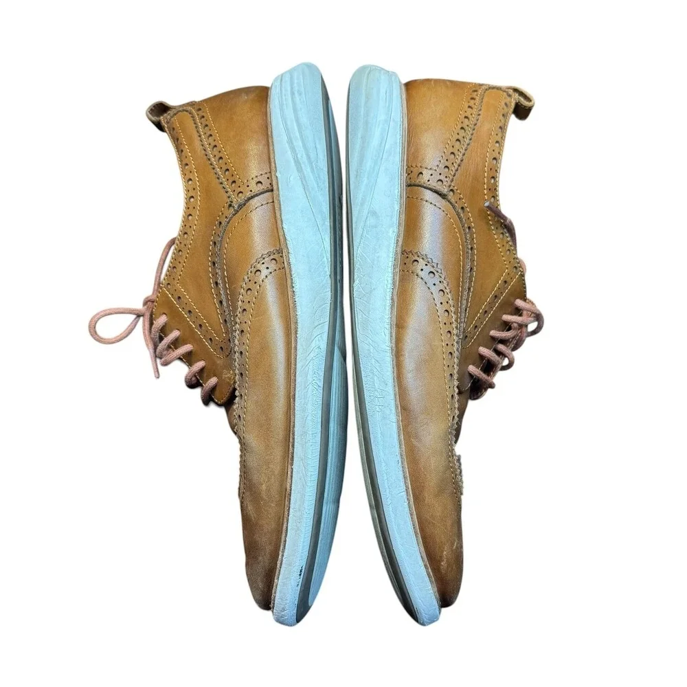 Cole Haan Grand.OS Shoes Mens Size 10.5‎ Brown Leather Wingtip Sneakers C26930